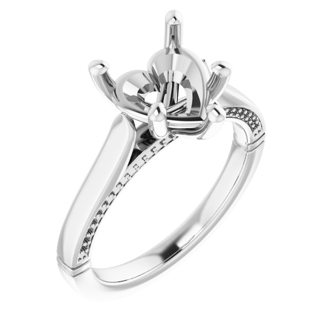 Accented Cathedral Engagement Ring