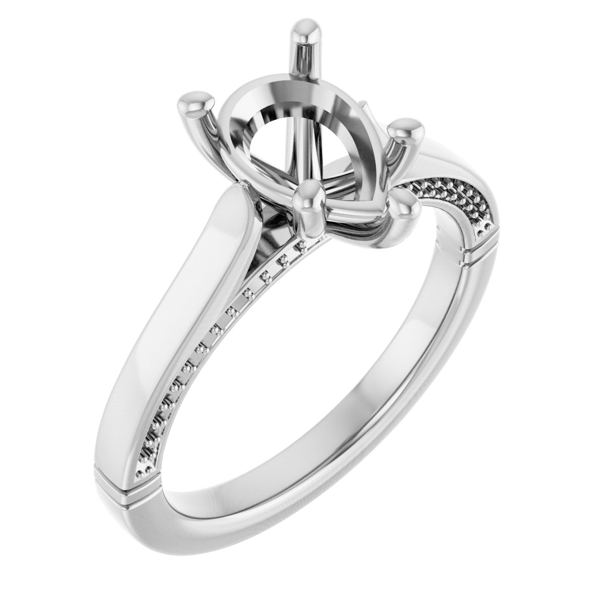 Accented Cathedral Engagement Ring