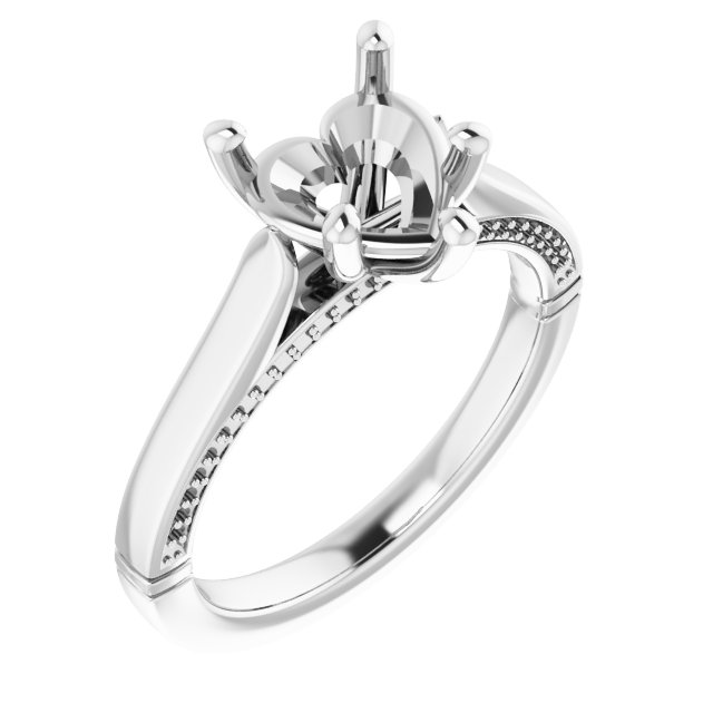 Accented Cathedral Engagement Ring