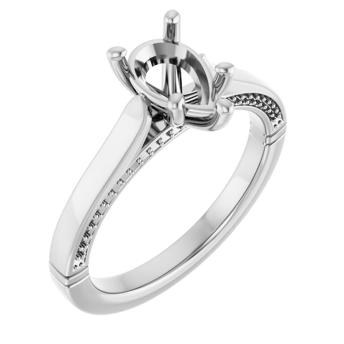 Accented Cathedral Engagement Ring