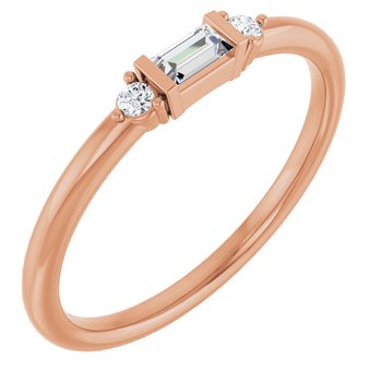 14K Rose .125 CTW Diamond Stackable Ring Ref 15865959