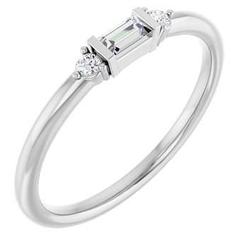 14K White .125 CTW Diamond Stackable Ring Ref 15865957