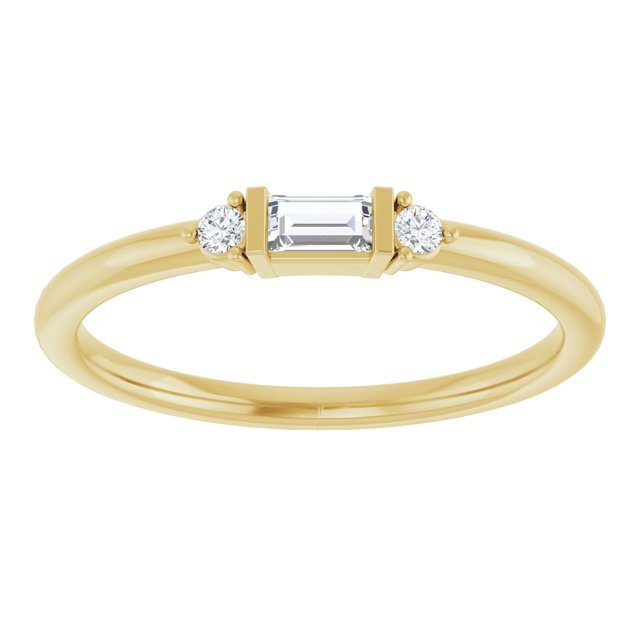 14K Yellow 1/8 CTW Diamond Stackable Ring