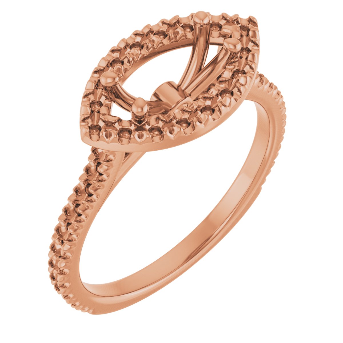 French-Set Halo-Style Engagement Ring or Band