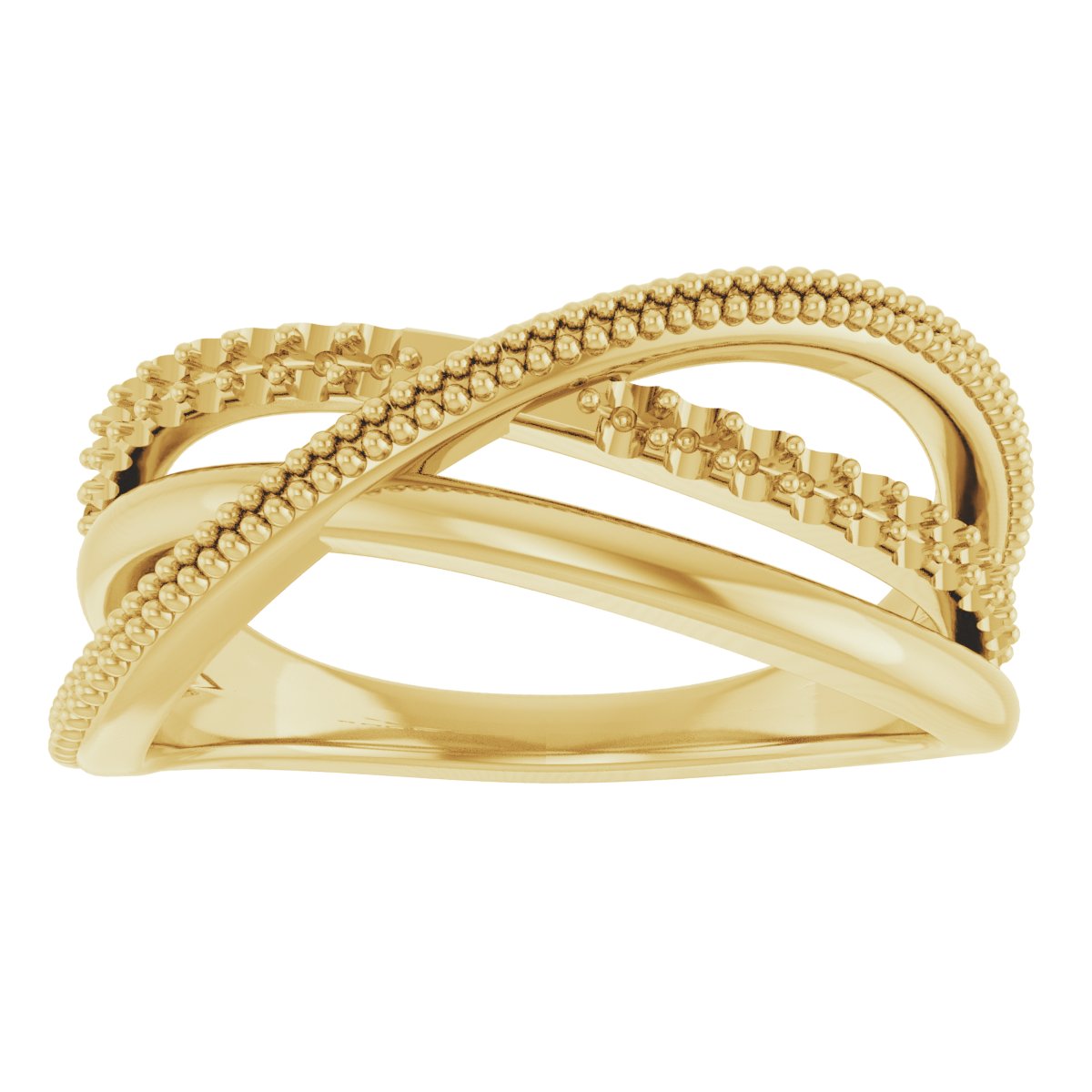 14K Yellow Gold 1/5 CTW Lab-Grown Diamond Criss-Cross Ring