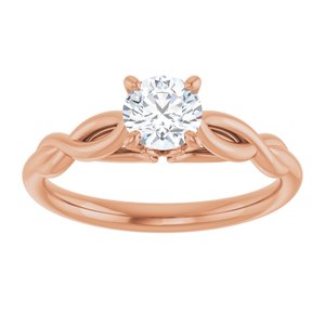 14K Rose 5 mm Round Forever Oneâ„¢ Moissanite Engagement Ring 