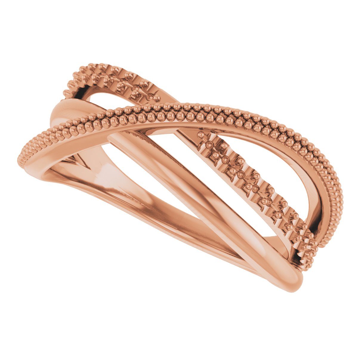 14K Rose Gold 1/5 CTW Lab-Grown Diamond Criss-Cross Ring