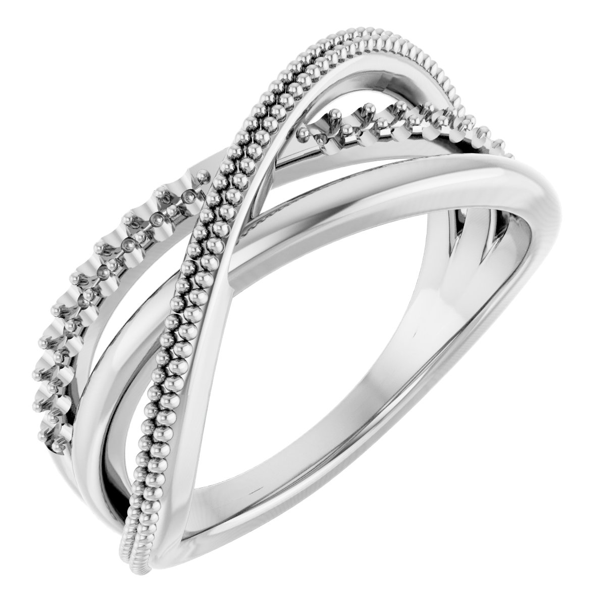 14K White 1/5 CTW Lab-Grown Diamond Criss-Cross Ring