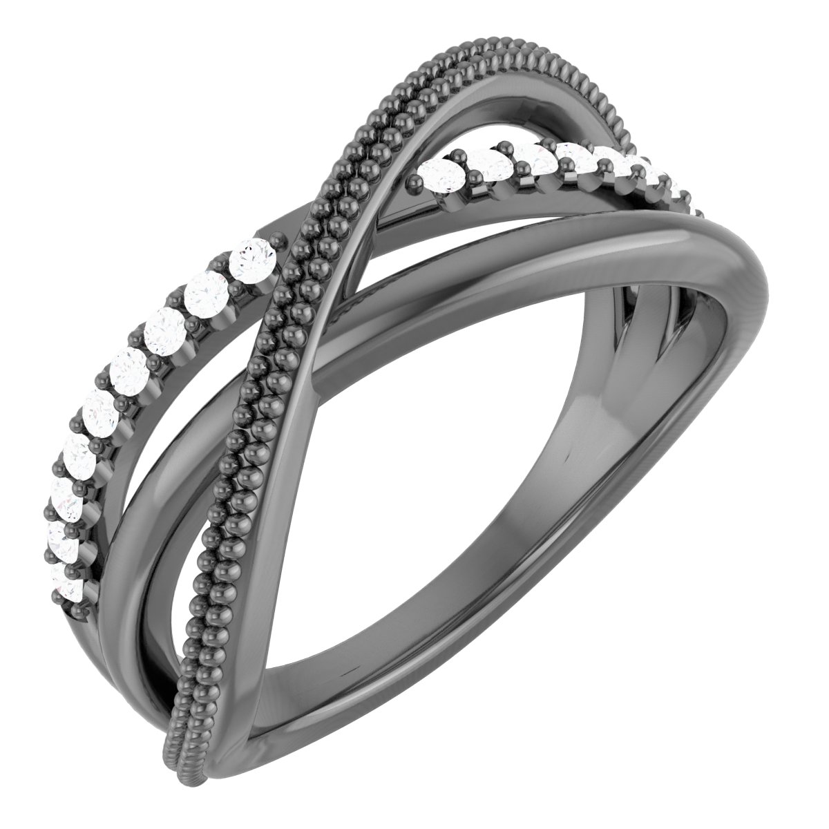 Sterling Silver 1/5 CTW Natural Diamond Criss-Cross Ring