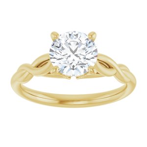 14K Yellow 7 mm Round Forever Oneâ„¢ Moissanite Engagement Ring 
