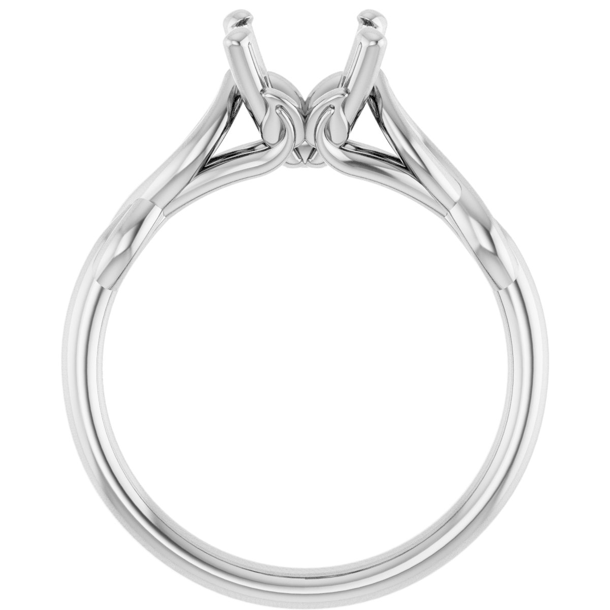 14K White 7.5 mm Round Forever One™ Moissanite Engagement Ring