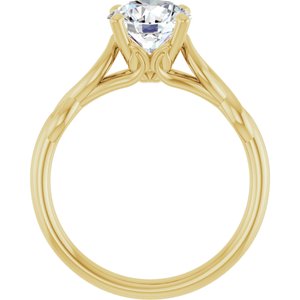 14K Yellow 7.5 mm Round Forever One™ Moissanite Engagement Ring