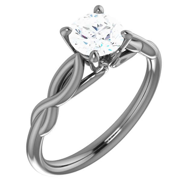 14K White 6 mm Round Forever One Moissanite Engagement Ring Ref 13886543