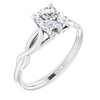 14K White 6 mm Round Forever One Moissanite Engagement Ring Ref 13886543