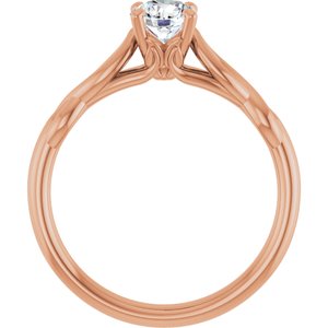 14K Rose 5 mm Round Forever Oneâ„¢ Moissanite Engagement Ring 