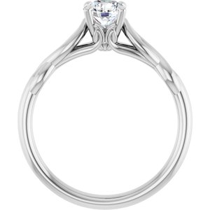 Platinum 5 mm Round Forever Oneâ„¢ Moissanite Engagement Ring 