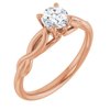 14K Rose 5 mm Round Forever One Moissanite Engagement Ring Ref 13886537