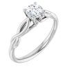 14K White 5 mm Round Forever One Moissanite Engagement Ring Ref 13886535