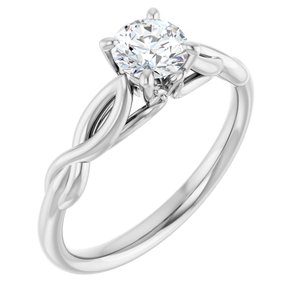 Platinum 5 mm Round Forever Oneâ„¢ Moissanite Engagement Ring 
