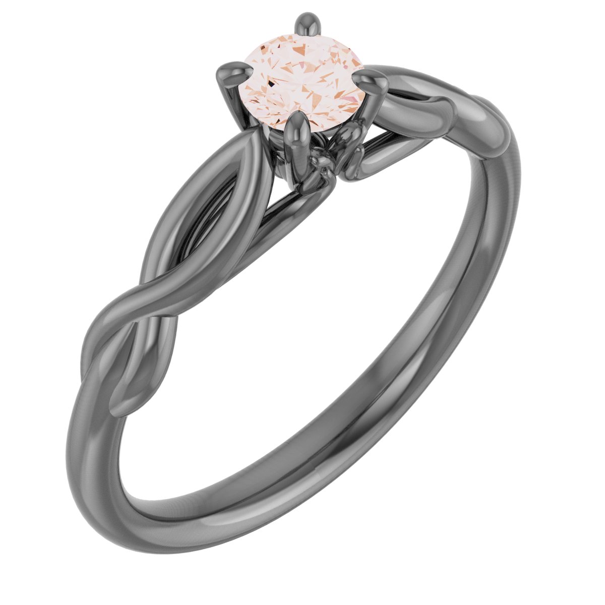 14K Rose 4 mm Round Forever One Moissanite Engagement Ring Ref 13886533