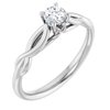 14K White 4 mm Round Forever One Moissanite Engagement Ring Ref 13886527