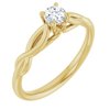 14K Yellow 4 mm Round Forever One Moissanite Engagement Ring Ref 13886532