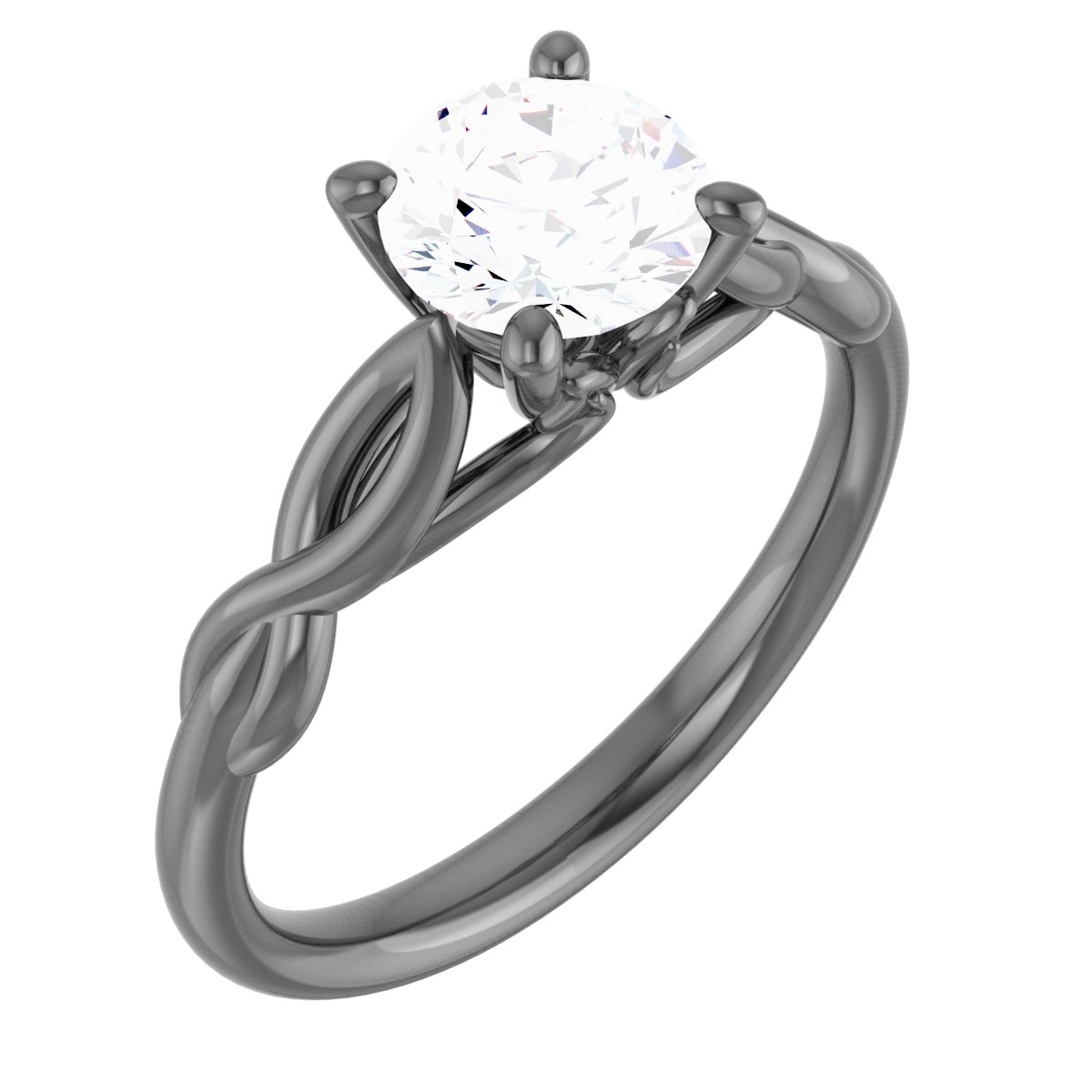 Platinum 6.5 mm Round Forever One Moissanite Engagement Ring Ref 13886558