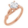 14K Rose 6.5 mm Round Forever One Moissanite Engagement Ring Ref 13886557