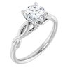 Platinum 6.5 mm Round Forever One Moissanite Engagement Ring Ref 13886554