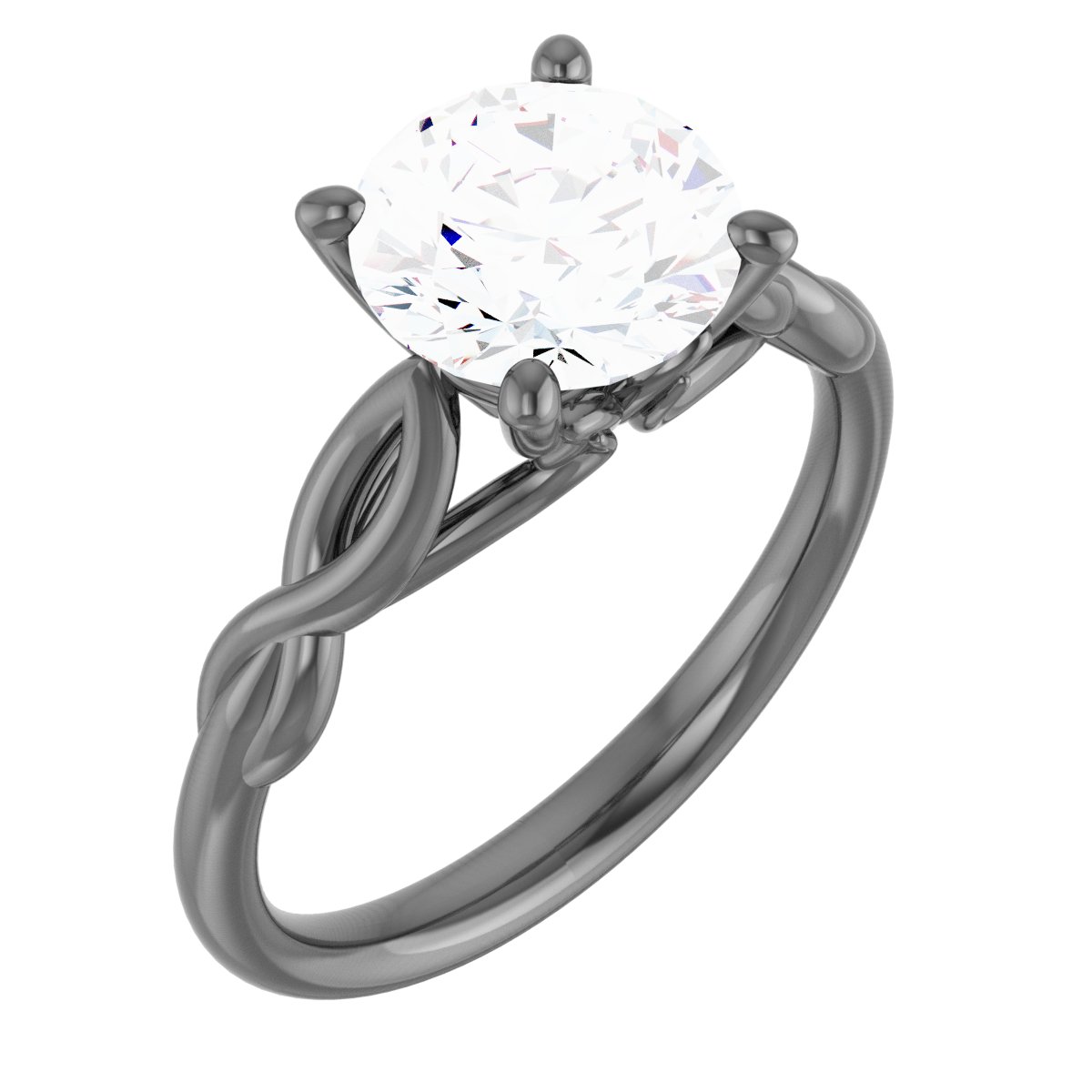 Platinum 8 mm Round Forever One Moissanite Engagement Ring Ref 13886582
