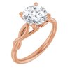 14K Rose 8 mm Round Forever One Moissanite Engagement Ring Ref 13886577