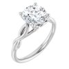 14K White 8 mm Round Forever One Moissanite Engagement Ring Ref 13886575