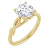 14K Yellow 8 mm Round Forever One Moissanite Engagement Ring Ref 13886576