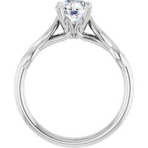 14K White 6.5 mm Round Forever One™ Moissanite Engagement Ring