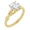 14K Yellow 7 mm Round Forever One Moissanite Engagement Ring Ref 13886560