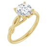 14K Yellow 7.5 mm Round Forever One Moissanite Engagement Ring Ref 13886572