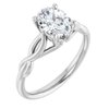 Platinum 8x6 mm Oval Forever One Moissanite Engagement Ring Ref 13888486