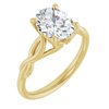 14K Yellow 9x7 mm Oval Forever One Moissanite Engagement Ring Ref 13888492