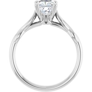 14K White 7x5 mm Oval Forever One™ Moissanite Engagement Ring