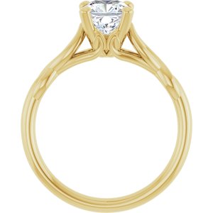 14K Yellow 6 mm Cushion Forever One™ Moissanite Engagement Ring