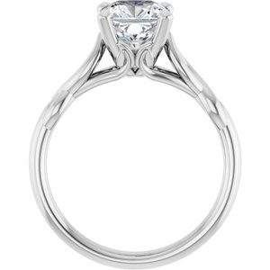 Platinum 7 mm Cushion Forever One™ Moissanite Engagement Ring