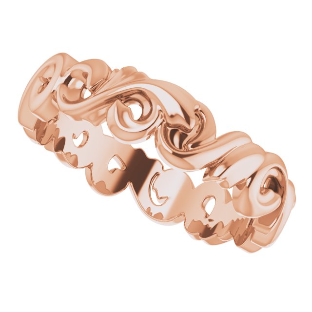 14K Rose 5 mm Sculptural Band Size 7