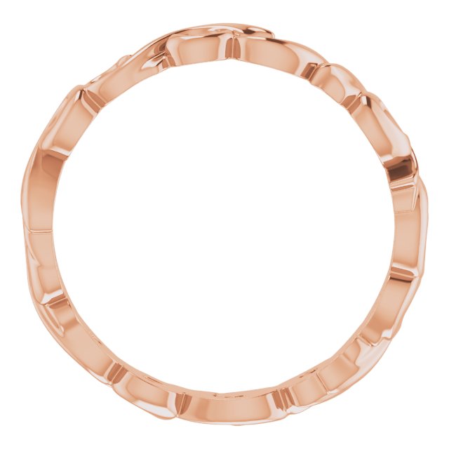 14K Rose 3 mm Sculptural Band Size 5