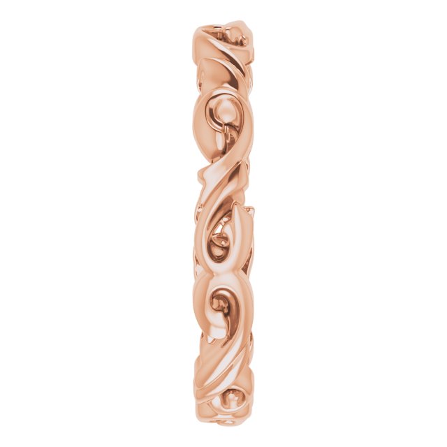 14K Rose 3 mm Sculptural Band Size 7