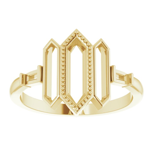 14K Yellow 1/8 CTW Natural Diamond Geometric Ring