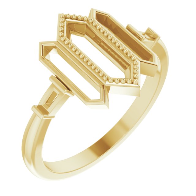 14K Yellow 1/8 CTW Diamond Geometric Ring