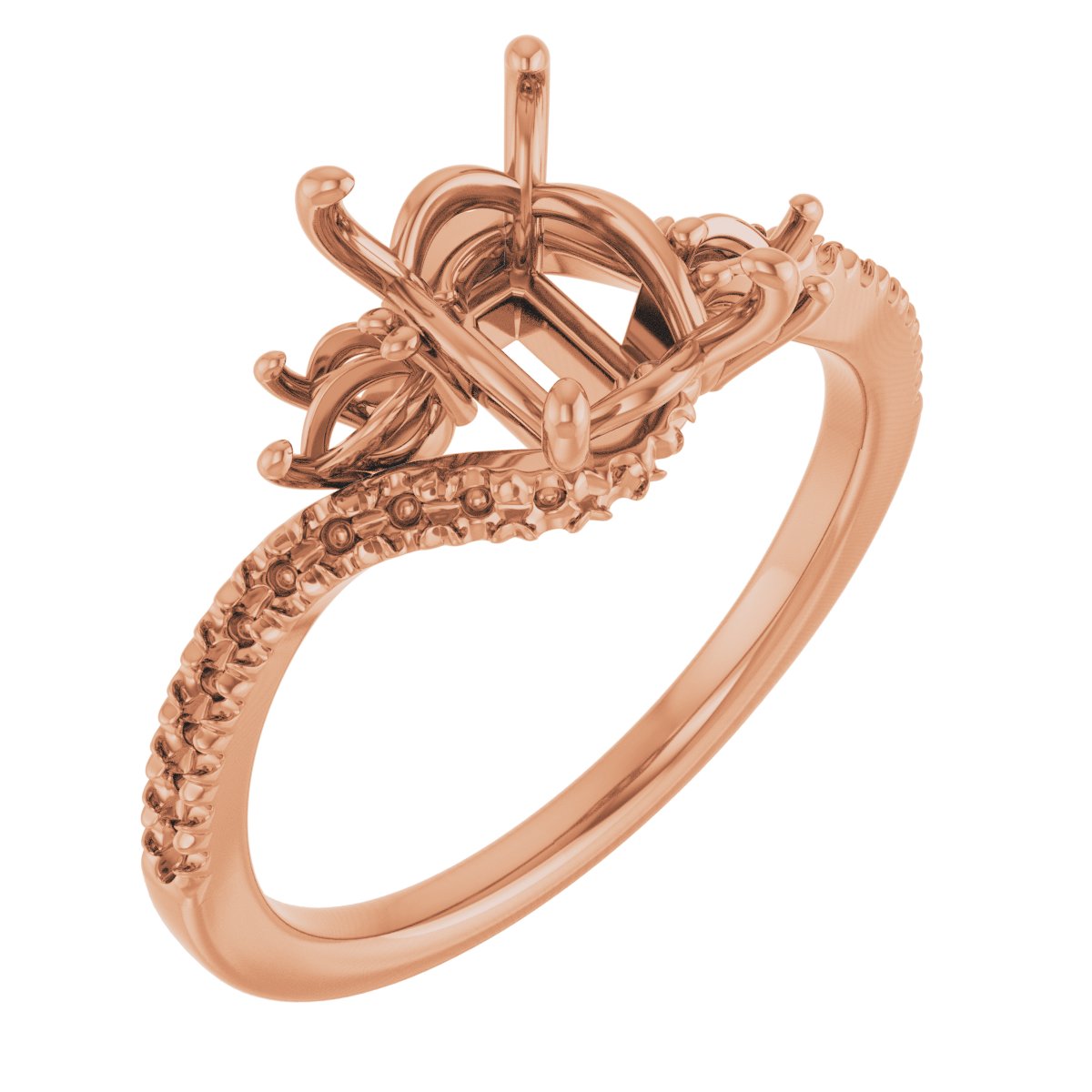 14 K Rose Gold Accented Engagement Ring