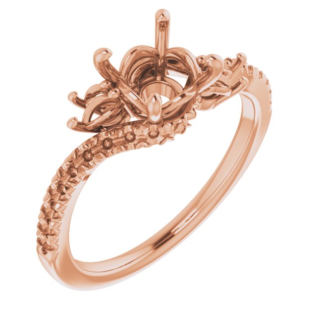 14 K Rose Gold Accented Engagement Ring