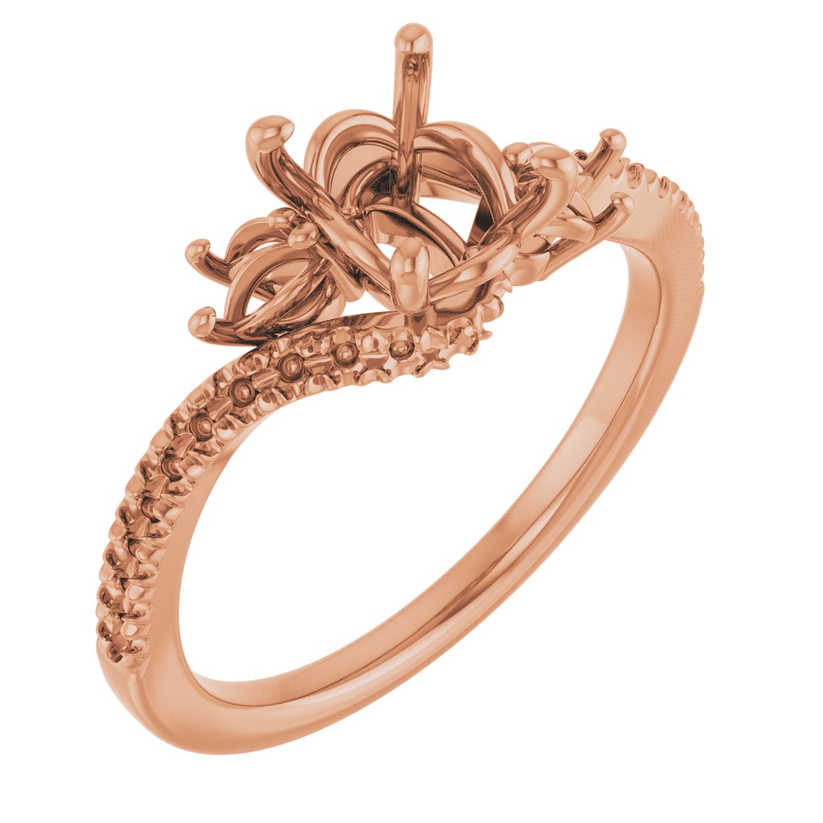 14 K Rose Gold Accented Engagement Ring