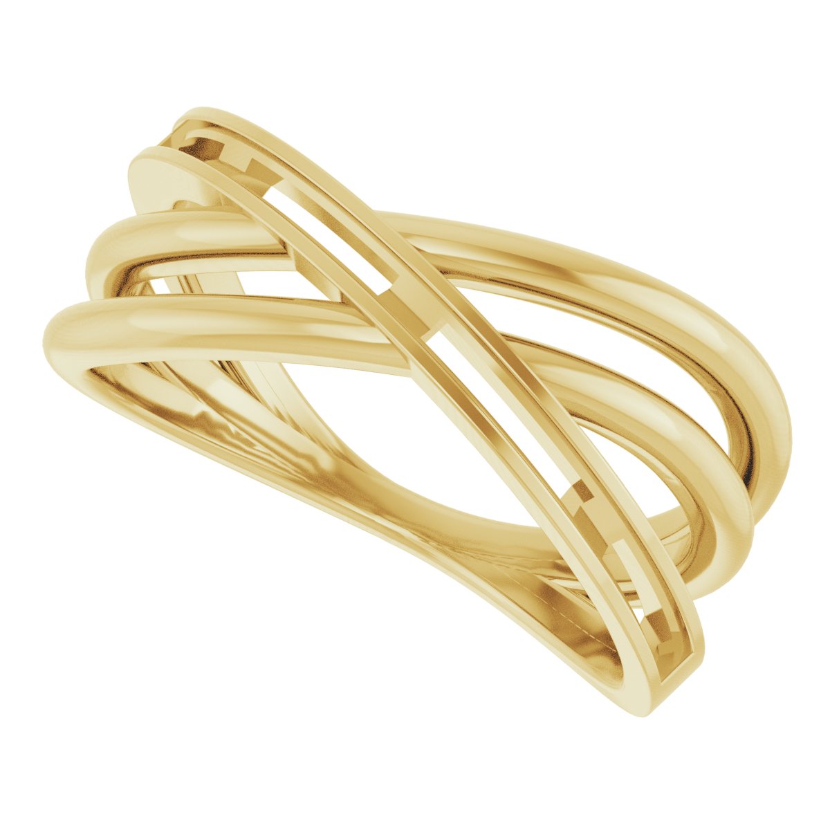 14K Yellow 1/3 CTW Diamond Criss-Cross Ring